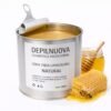 Cera depilatoria tibia natural en lata metálica 500ml sobre fondo blanco — resinas 100% naturales sin colorantes ni fragancias para pieles alérgicas y atópicas