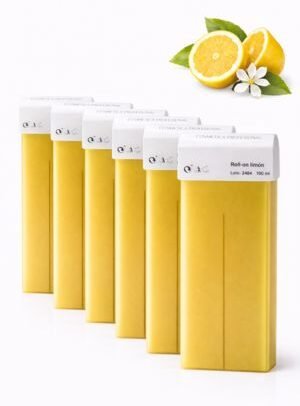 Cera roll-on limón 100ml con extracto cítrico natural — astringente, antiséptica y antioxidante para pieles normales con poros abiertos