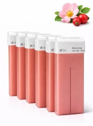 Cera roll-on rosa 100ml con dióxido de titanio — calmante, hipoalergénica y cremosa para pieles sensibles y zonas delicadas