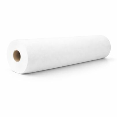 Pack 3 rollos de papel camilla ecológico 60cm x 70m con precorte cada 180cm sobre fondo blanco — tisú reciclado biodegradable para centros de estética y masajes