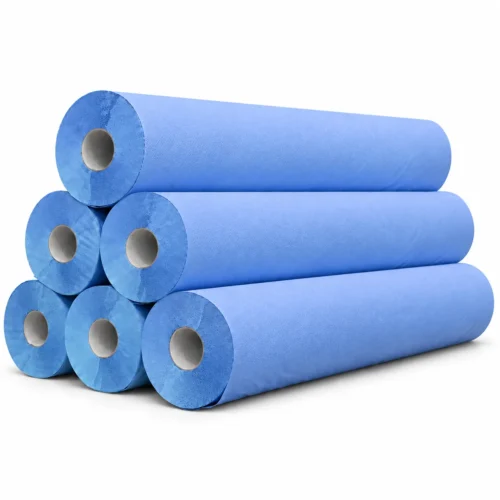 Seis rollos de papel camilla azul de 60 cm de ancho