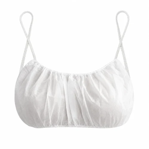 Sujetador desechable blanco con tirantes
