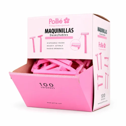 Maquinillas rosas desechables para rasurado · 100 uds