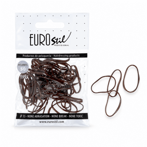 Gomas de plástico marrones · 50 unidades · Eurostil