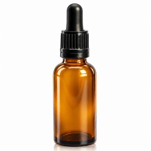 Frasco de cristal ámbar con cuentagotas, 30 ml
