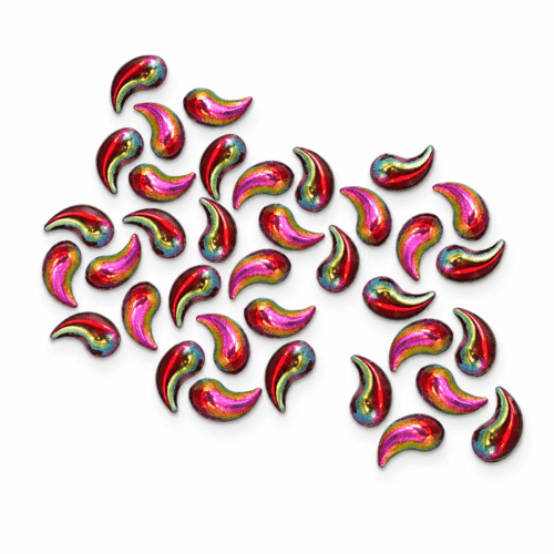Decoración de uñas lágrima curva roja · 20 unidades