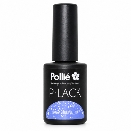 Esmalte semipermanente Violet Glitter · Pollié P-Lack 9 g