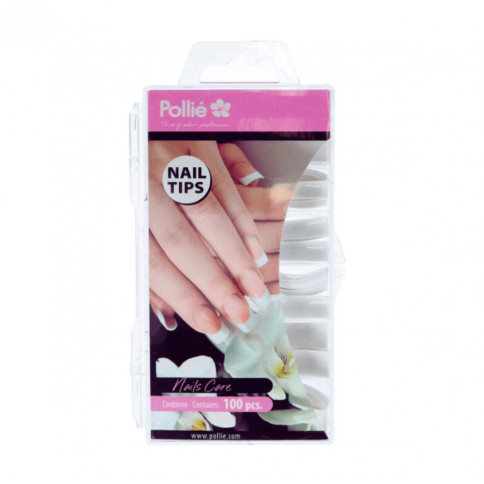Tips de uñas Pollié naturales cuadrados · 100 unidades