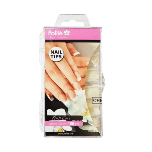 Tips de uñas Pollié naturales curvados · 100 unidades