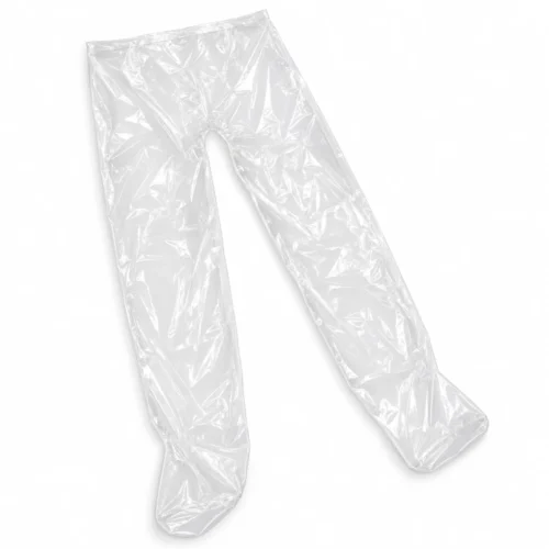 Pantalón transparente de polietileno desechable para presoterapia