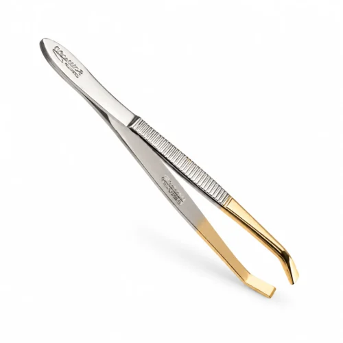 Pinza de depilar de 8 cm con punta dorada
