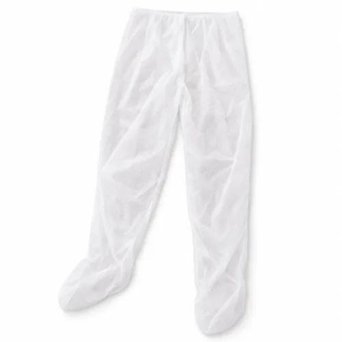 Pantalón blanco de TNT para presoterapia en presentación individual