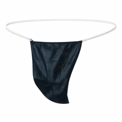Tanga desechable oscuro para hombre con elástico blanco