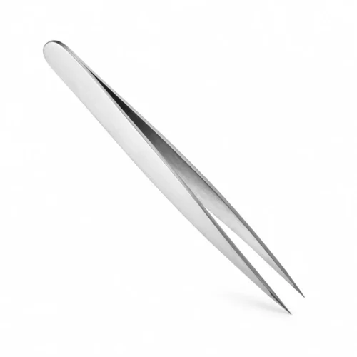 Pinza metálica de punta fina para depilar · 9,5 cm