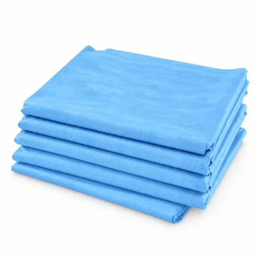 Cinco sábanas azules desechables de 80 × 210 cm