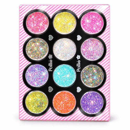 Purpurina Pollié para uñas, set de 12 colores