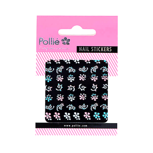 Pegatinas 3D Pollié para uñas, flores de colores · 74 unidades