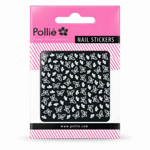 Pegatinas 3D Pollié para uñas, mariposas y corazones