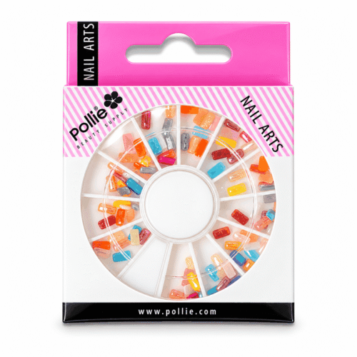 Lentejuelas Pollié para uñas en rueda de colores