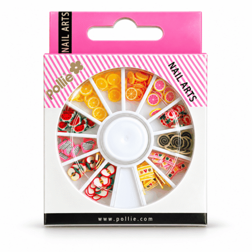 Decoración Fimo Pollié para uñas, flores y frutas · 144 piezas
