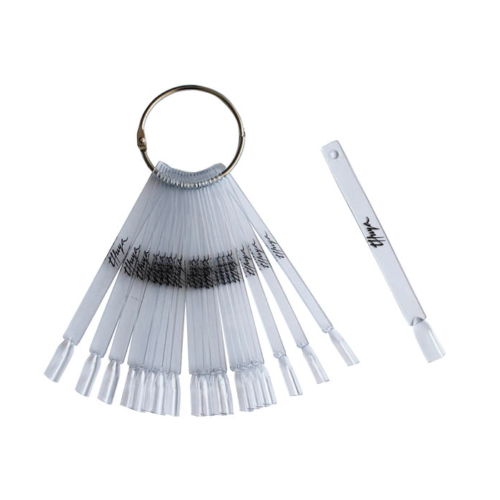 Muestrario de uñas Thuya transparente, 50 tips con anilla
