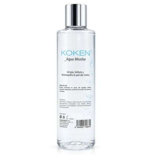Agua micelar Koken de 250 ml para limpieza facial