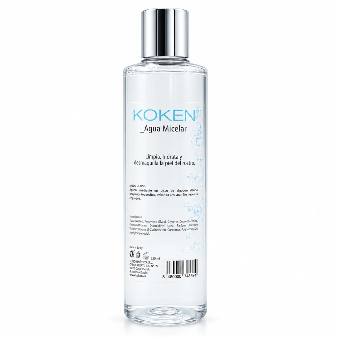 Agua micelar Koken de 250 ml para limpieza facial